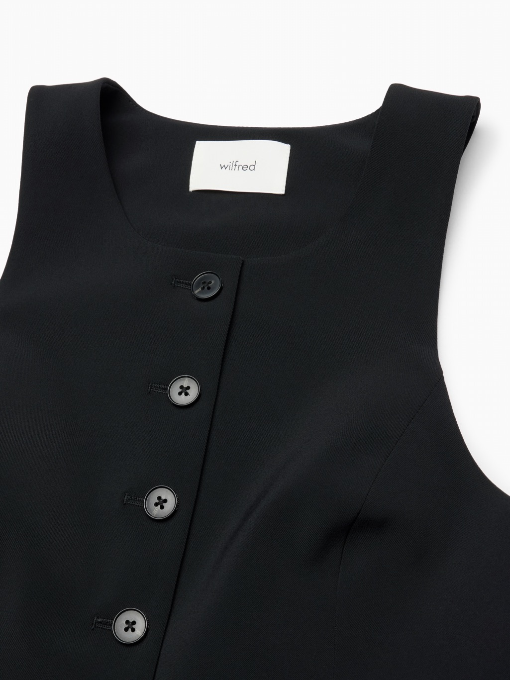 Wilfred Black Sleeveless Button Front Crop Top